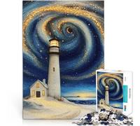 2000 Piece Jigsaws for Adults Puzzle Lighthouse Under Starry Sky Familienspaß Lernspiel für Geburtstag, Weihnachten70x100cm