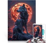 2000 Piece Jigsaws for Adults Puzzle Lone Wolf and Blood Moon Educational Games 70x100cm Great Gift for Games for Age 14