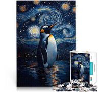 2000 Piece Jigsaws for Adults Puzzle Penguin Under Starry Night Hands-on-Spiel Geburtstagsgeschenk, Geschenke70x100cm
