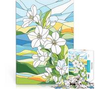 2000 Piece Jigsaws for Adults Puzzle Stained Glass Flowers Hands-on-Spiel Lustige Aktivitäten für zu Hause, Geburtstagsgeschenk, Reisegeschenk,70x100cm