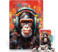 2000 Piece Jigsaws for teenagers Chimpanzee with Headphones Difficult Hard 70x100cm Unique Birthday and Gifts for Age 14