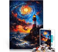 2000 Piece Jigsaws for teenagers Lighthouse Under Starry Sky Familienspaß Lustige Aktivitäten für zu Hause, Geburtstagsgeschenk, Reisegeschenk,70x100cm