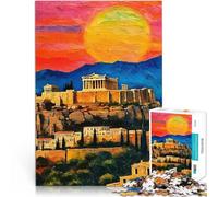 2000 Piece Jigsaws for teenagers Puzzle Acropolis Sunset Painting Lustige Spiele mit passendem Poster und Quizblatt70x100cm