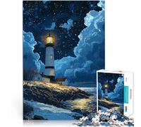 2000 Piece Jigsaws for teenagers Puzzle Lighthouse Under Starry Sky Familienspaß Einzigartige Wohndekoration und Geschenke70x100cm