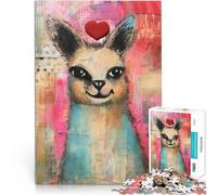 2000 Piece Jigsaws for teenagers Puzzle Smiling Llama with Heart Valentines Day Mixed Media Analyse und Logik Gutes Geschenk70x100cm