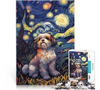 2000 Piece Jigsaws for teenagers Puzzle Starry Night Cute Shih Tzu Hands-on-Spiel Verbessern Sie das Gedächtnis70x100cm