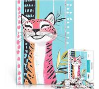 2000 Piece Jigsaws for teenagers Smiling Leopard Print Cat Für Familienspaß Heimdekoration Spielzeug70x100cm