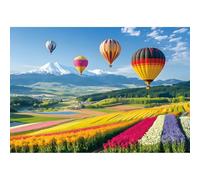 2000 Piece Puzzle for Adults - Colorful Hot Air Balloons Over Tulip Fields & Mountains - Vibrant Nature Jigsaw Puzzle - Challenging for Adults, Families & Puzzle Lovers - 39" x 28"