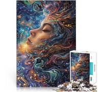 2000-piece puzzle for adults Cosmos Girl Natural Beauty Made of cardboard，Suitable for people aged 14 and above with completely interconnected pieces of random shape Family Fun Gift。size：70x100cm