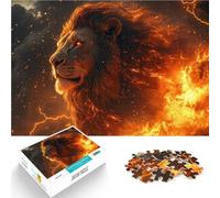 2000 Piece Puzzle For Adults Fiery Lion King Anspruchsvoll, aber lustig und humorvoll mit passendem Poster und Quizblatt70x100cm