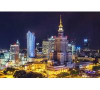 2000 piece Puzzle for Adults Jigsaw Puzzles WARSAW POLAND SKYLINE AT NIGHT GLOSSY POSTER PICTURE PHOTO PRINT aerial A045 Challenging Puzzles for Friends Family 70x100CM