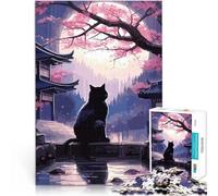 2000 Piece Puzzle For Adults The Moon Night Cat Japan Stressabbau-Spielzeug eignet sich ideal als Geschenk für die ganze Familie70x100cm