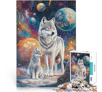 2000 Piece Puzzle For Adults Wolf on the planet Made of cardboard for 14+ Challenging game Great gift for gaming。size:70x100cm/27.5x39.3inch