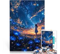 2000-piece puzzle for teenagers Blue flower and starlight Made of cardboard for 14+ Toy Intellectual Game deal as gifts for the whole family 。size:70x100cm/27.5x39.3inch