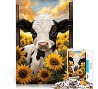 2000 Piece Puzzle For teenagers Calf in Sunflower Field Herausfordernd Schwierig Verbessern Sie das Gedächtnis70x100cm