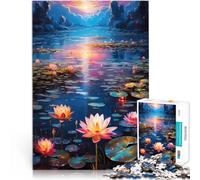 2000 Piece Puzzle For teenagers Lotus Flower at Sunset Schwierig und herausfordernd Geeignet für die Schreibtischdekoration70x100cm