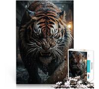 2000-piece puzzle for teenagers the predator tiger Made of cardboard for age 14+ Suitable for couples Fun at Home Activities, Birthday Present,Travel Gifts。size：70x100cm/27.5x39.3inch