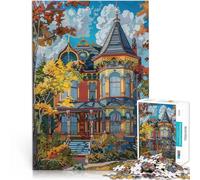 2000 Piece Puzzle For teenagers Victorian House Painting Stressabbau-Spielzeug mit passendem Poster und Quizblatt70x100cm