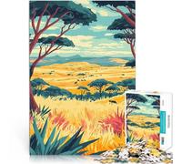2000 Piece teenager Puzzles African Savanna Landscape Minimalist Art Denkspiel Geeignet für die Schreibtischdekoration70x100cm