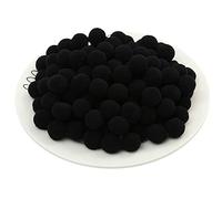2000 Pieces 10mm Craft Pom Poms Cotton Rainbow Ball Easter Festive Pom Poms Self Adhesive Pompoms Pom Pom Balls Fluffy Mini Pompoms Ball Fuzzy Ball for Jewelry Making Clothing Appliques (29_ Black)