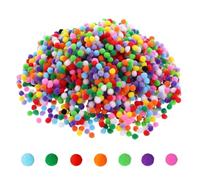 2000 Pieces 1cm Pom Poms Colours Cheerleading Balls, Assorted Mixed Color Soft Flutty Mini Pom Poms for Crafts Making, Hobby Supplies and DIY Creative Crafts Decorations