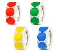 2000 Pieces Colourful Dot Stickers, Round Dot Stickers, Colour Coding, Labels Marking Dots for DIY Scrapbooking Calendar (Red, Yellow, Blue, Green)