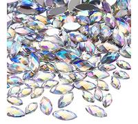 2000 Pieces Flat Back Round Crystal Rhinestones Shiny AB Rhinestones Flat Back with Tweezer Horse Eye Nail Gems Decorations for Nail Supplies Crafts