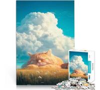 2000 Pieces for Adults Gifts “Cat on the clouds” Made of cardboard，for ages 14 and over Anti-stress educational toy Difficult Hard Gifts for Women Men 。size：70x100cm/27.5x39.3inch