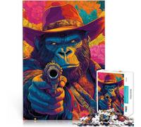 2000 Pieces for Adults Gifts Gorilla Aiming with a Gun Made of cardboard,Suitable for ages 14 and up Train your brain and your hands because it is ideal as a gift for the whole family。size:70x100cm