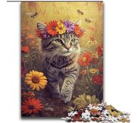 2000 Pieces Jigsaw Puzzle for Adults& Teens Cat Among Flowers Help The Brain Exercise Addictive Toys to Cultivate Patience Gift For Birthdays 70x100cm