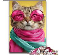 2000 Pieces Jigsaw Puzzle for Adults& Teens Cat Wearing A Scarf Help The Brain Exercise Addictive Toys to Cultivate Patience Gift For Birthdays 70x100cm