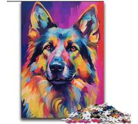 2000 Pieces Jigsaw Puzzle For Adults Teens Colourful German Shepherd Paintings Challenging To Complete But Fun And Humorous Unique Home Decor And Gifts 70x100cm