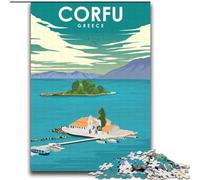 2000 Pieces Jigsaw Puzzle for Adults& Teens Corfu Greece Travel Poster,Educational Games Home Decoration for Is Ideal As A Gift for The Whole Family 70x100cm