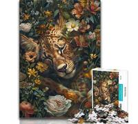 2000 Pieces Jigsaw Puzzle For Adults Teens Flower Leopard,Family Entertainment Toys Is Ideal As A Gift for The Whole Family 70x100cm