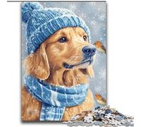 2000 Pieces Jigsaw Puzzle for Adults& Teens Golden Retriever in Winter Game Toys Every Piece Is Unique - Challenging Family Fun Game 70x100cm