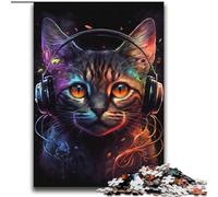 2000 Pieces Jigsaw Puzzle For Adults Teens Headphones Cat for Age 14+ Challenging To Complete But Fun And Humorous Great Gifts And Toys 70x100cm