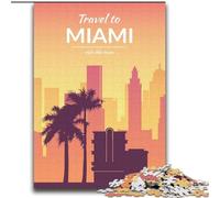 2000 Pieces Jigsaw Puzzle For Adults Teens Miami Florida,Decompressing Intellectual Educational Toy Is Ideal As Gifts for The Whole Family 70x100cm
