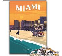 2000 Pieces Jigsaw Puzzle for Adults& Teens MIAMI Florida USA Travel, Challenging Game And Family Play with Fully Interlocking Randomly Shaped Pieces 70x100cm