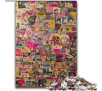 2000 Pieces Jigsaw Puzzle for Adults& Teens Paris Stamp Collage,Challenging To Complete But Fun And Humorous Unique Birthday And Gifts 70X100cm