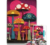 2000 Pieces Jigsaw Puzzle for Adults& Teens Psychedelic Mushrooms,Stress Reliever Staycation Kill Time Wishlist with Santa Claus 70x100cm