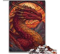 2000 Pieces Jigsaw Puzzle For Adults Teens Stained Glass Dragon Decompressing Intellectual Educational Toy Great Gifts And Toys 70x100cm