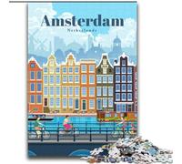 2000 Pieces Jigsaw Puzzle For Adults Teens Travel to Amsterdam,Family Entertainment Toys Is Ideal As A Gift for The Whole Family 70x100cm