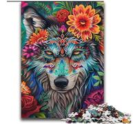 2000 Pieces Jigsaw Puzzle For Adults Teens Wolf And Flowers for Age 14+ Intellectual Game Christmas Birthday Gifts 70x100cm