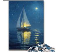 2000 Pieces Jigsaw Puzzles for Adults And Teens Boat Sailing Under The Starry Sky Help The Brain Exercise Addictive Toys to Cultivate Patience Gift For Birthdays 70x100cm