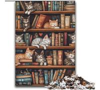2000 Pieces Jigsaw Puzzles for Adults And Teens Cat on The Bookshelf Challenging Game Gifts for Is Ideal As A Gift for The Whole Family 70x100cm