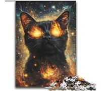 2000 Pieces Jigsaw Puzzles for Adults And Teens Cosmic Flame Black Cat Challenging Game Gifts for Is Ideal As A Gift for The Whole Family 70x100cm