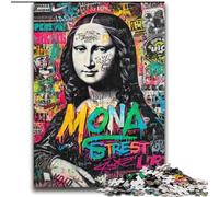 2000 Pieces Jigsaw Puzzles for Adults And Teens Mona Lisa Graffiti Educational Family Game with Fully Interlocking Randomly Shaped Pieces 70x100cm