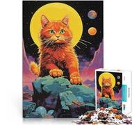 2000 Pieces Jigsaw Puzzles for Adults Cat on the rock Made of cardboard for age 14+ Toys Educational Games Antistress Gift of works of art。size:70x100cm/27.5x39.3inch