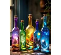 2000 Pieces Jigsaw Puzzles for Adults,Family Challenging Puzzle Game,Fun Intellectual Art puzzles for Decompression and Home Decor Stained Glass Bottle Landscape(39.4x27.5 inch)