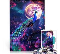 2000 Pieces Jigsaw Puzzles for Adults Peacock Under Full Moon Hands-on-Spiel Geburtstagsgeschenk, Geschenke, Wandkunst70x100cm